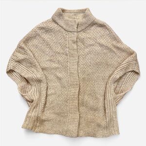 Anthropologie Sweater Size Medium Poncho/Cardigan Knit Oversized Winter Chunky